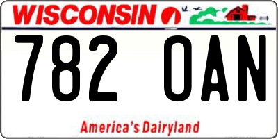 WI license plate 782OAN