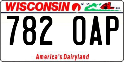 WI license plate 782OAP