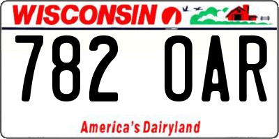 WI license plate 782OAR