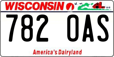 WI license plate 782OAS