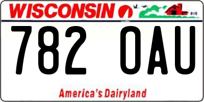 WI license plate 782OAU