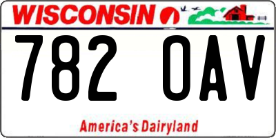 WI license plate 782OAV