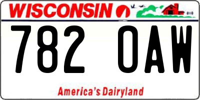 WI license plate 782OAW