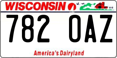 WI license plate 782OAZ