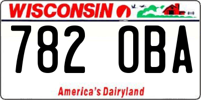 WI license plate 782OBA