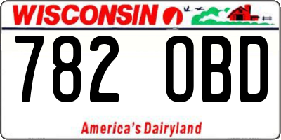WI license plate 782OBD