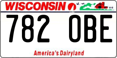 WI license plate 782OBE
