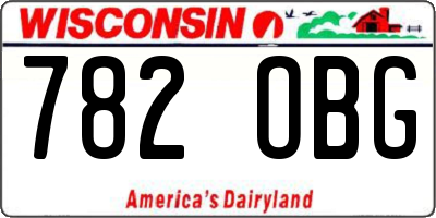 WI license plate 782OBG