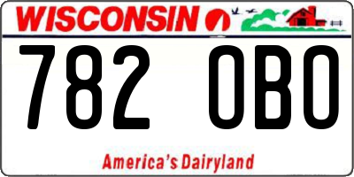 WI license plate 782OBO