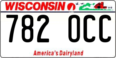 WI license plate 782OCC