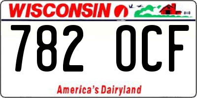WI license plate 782OCF