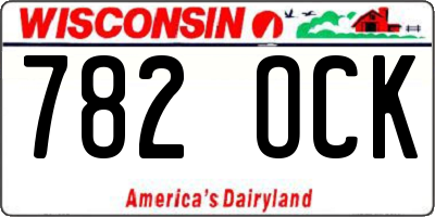 WI license plate 782OCK