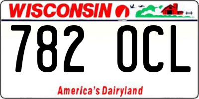 WI license plate 782OCL