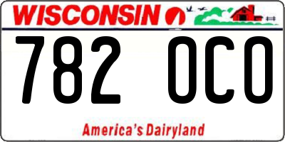 WI license plate 782OCO