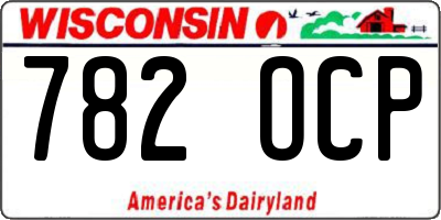 WI license plate 782OCP