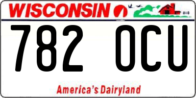 WI license plate 782OCU
