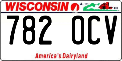 WI license plate 782OCV