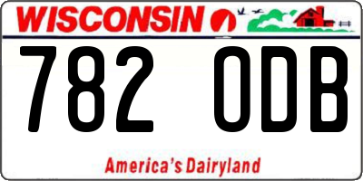 WI license plate 782ODB