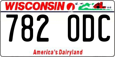 WI license plate 782ODC