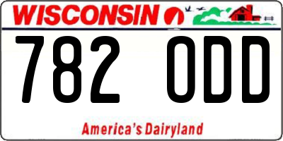 WI license plate 782ODD
