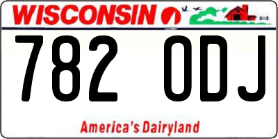 WI license plate 782ODJ