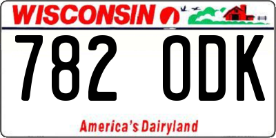 WI license plate 782ODK