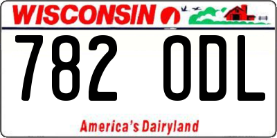 WI license plate 782ODL