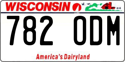 WI license plate 782ODM