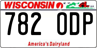 WI license plate 782ODP