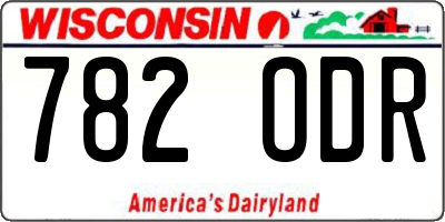 WI license plate 782ODR