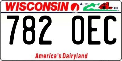 WI license plate 782OEC