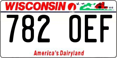 WI license plate 782OEF
