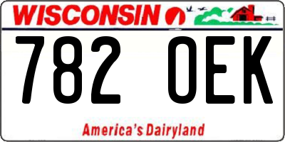 WI license plate 782OEK