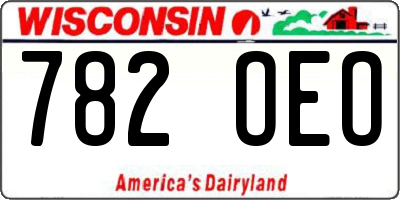 WI license plate 782OEO