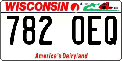 WI license plate 782OEQ