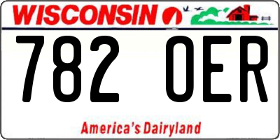 WI license plate 782OER