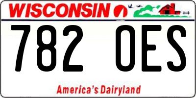 WI license plate 782OES