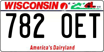 WI license plate 782OET