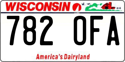 WI license plate 782OFA