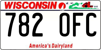 WI license plate 782OFC