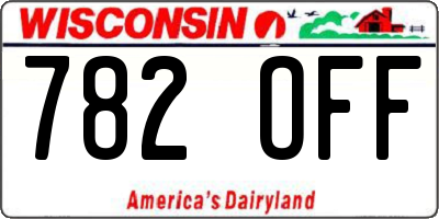 WI license plate 782OFF