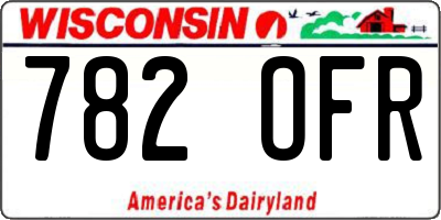 WI license plate 782OFR