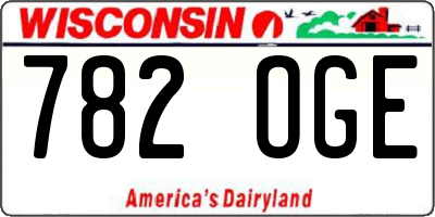WI license plate 782OGE