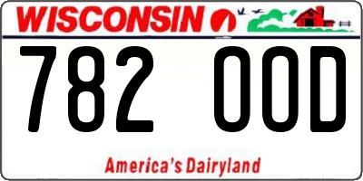 WI license plate 782OOD