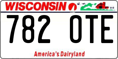 WI license plate 782OTE