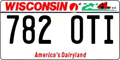 WI license plate 782OTI