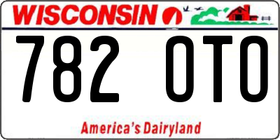 WI license plate 782OTO