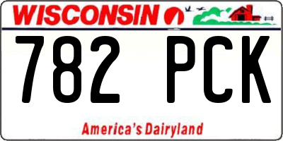 WI license plate 782PCK