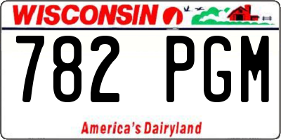 WI license plate 782PGM