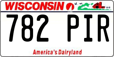 WI license plate 782PIR